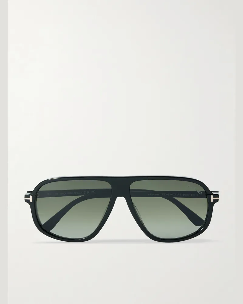 Tom Ford Guillame Pilotensonnenbrille aus Azetat Schwarz