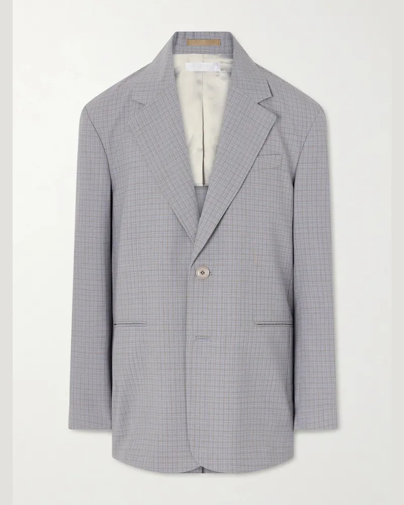 Our Legacy Industry Checked Grain de Poudre Blazer Gray