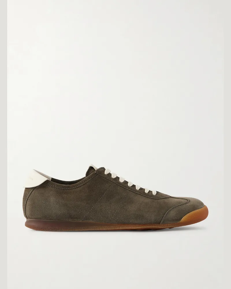 Officine Creative Italia Hazel 001 Leather-Trimmed Suede Sneakers Green