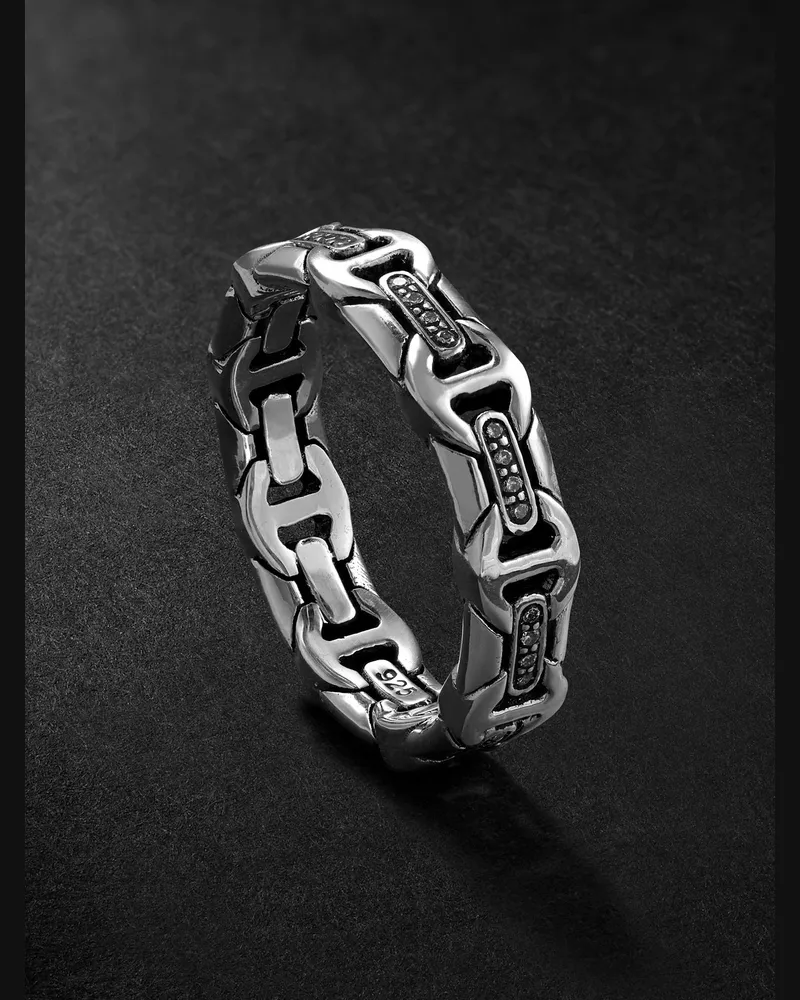 HOORSENBUHS Wall Dame Sterling Silver Diamond Ring Silver