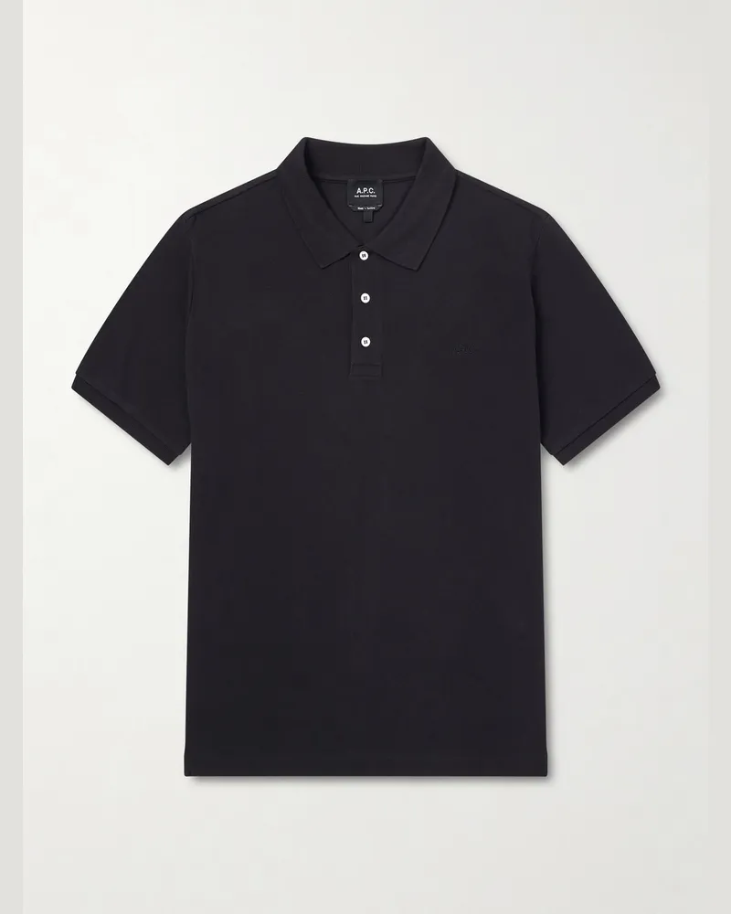 A.P.C. Joe Cotton-Piqué Polo Shirt Black