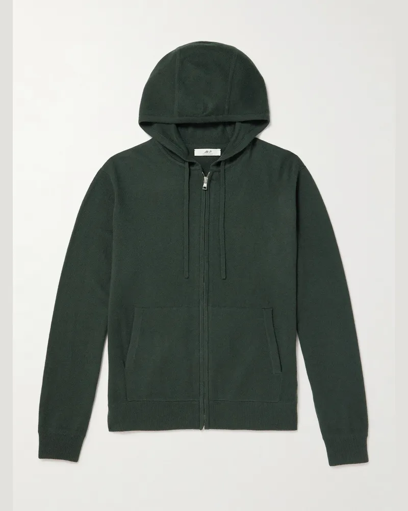 MR P. Wool and Cashmere-Blend Zip-Up Hoodie Green