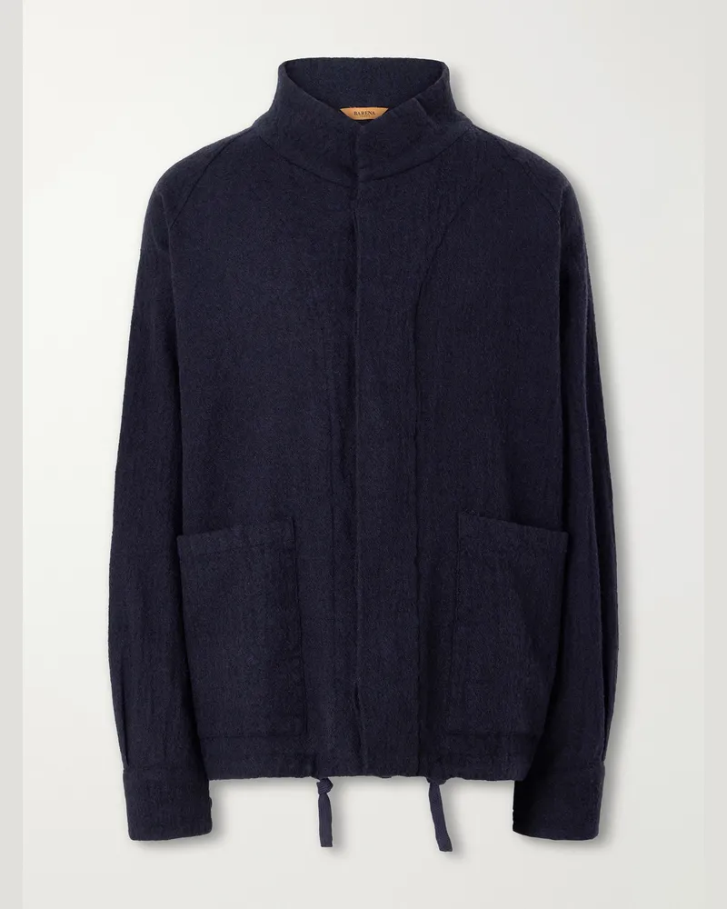 BARENA Barcarolo Virgin Wool Blouson Jacket Blue