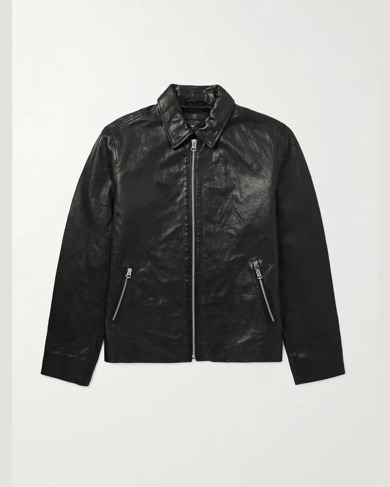 Rag & Bone Melrose Jacke aus strukturiertem Leder Schwarz