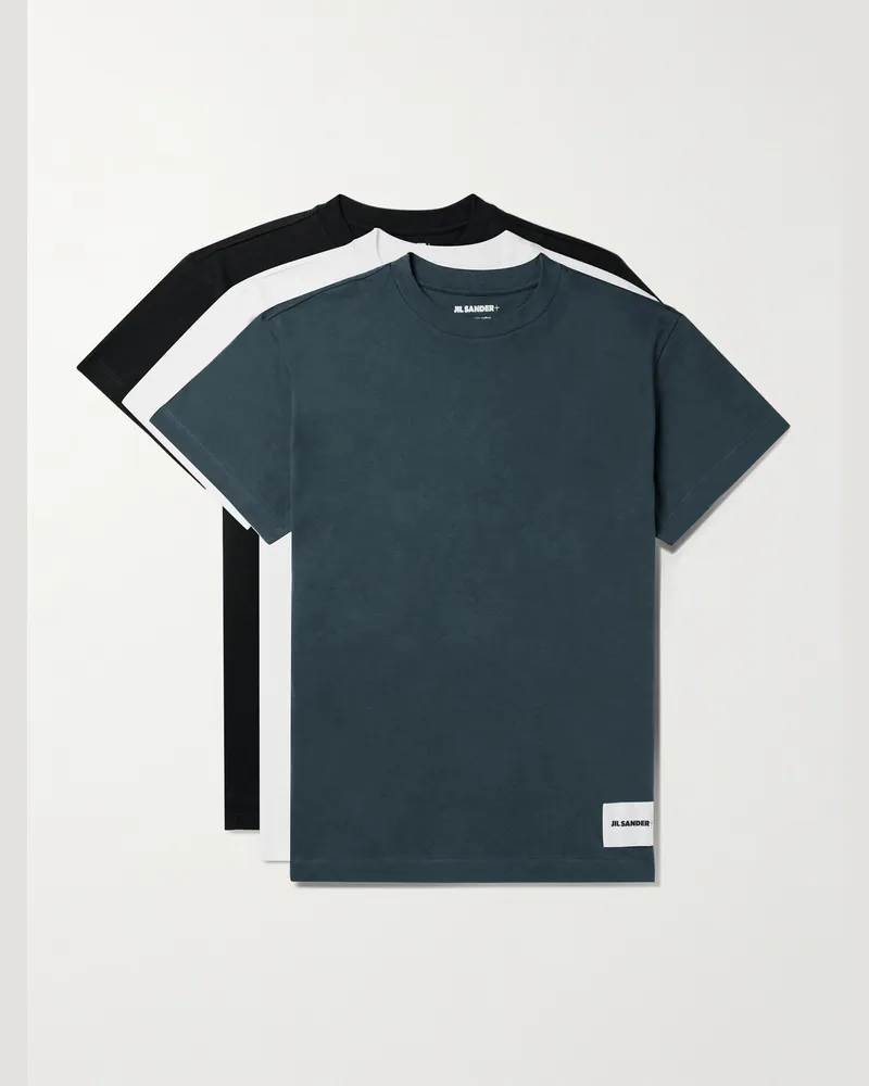 Jil Sander Set aus drei T-Shirts aus Biobaumwoll-Jersey Mehrfarbig