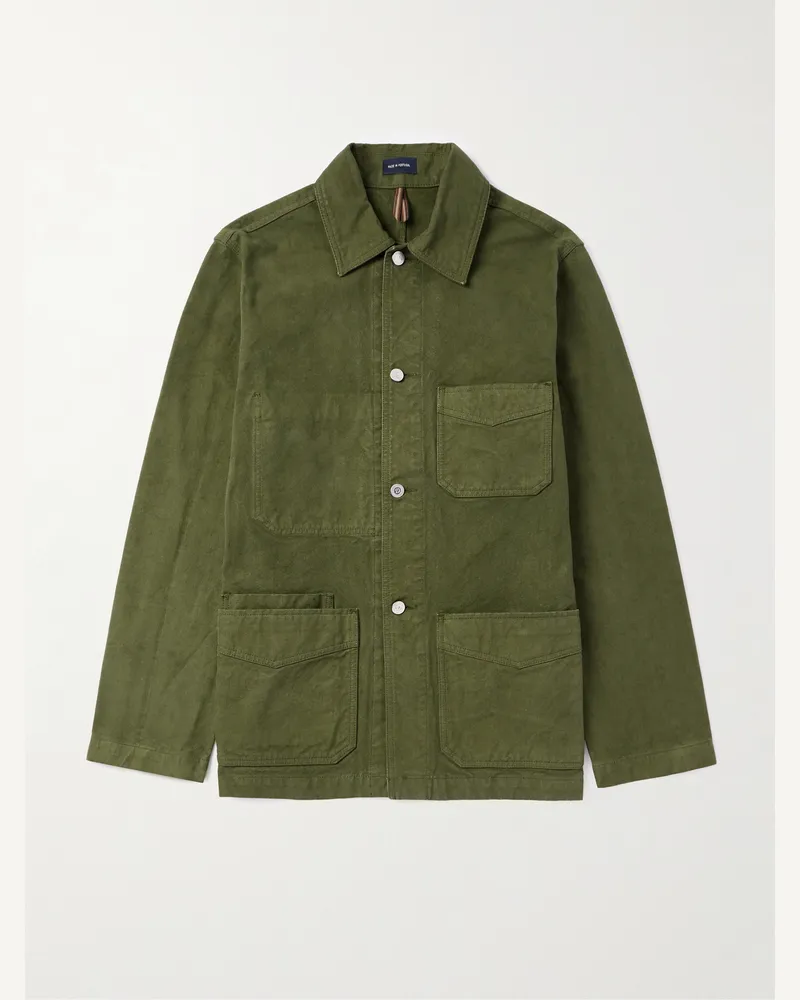 Drake's Duck Cotton-Canvas Chore Jacket Green