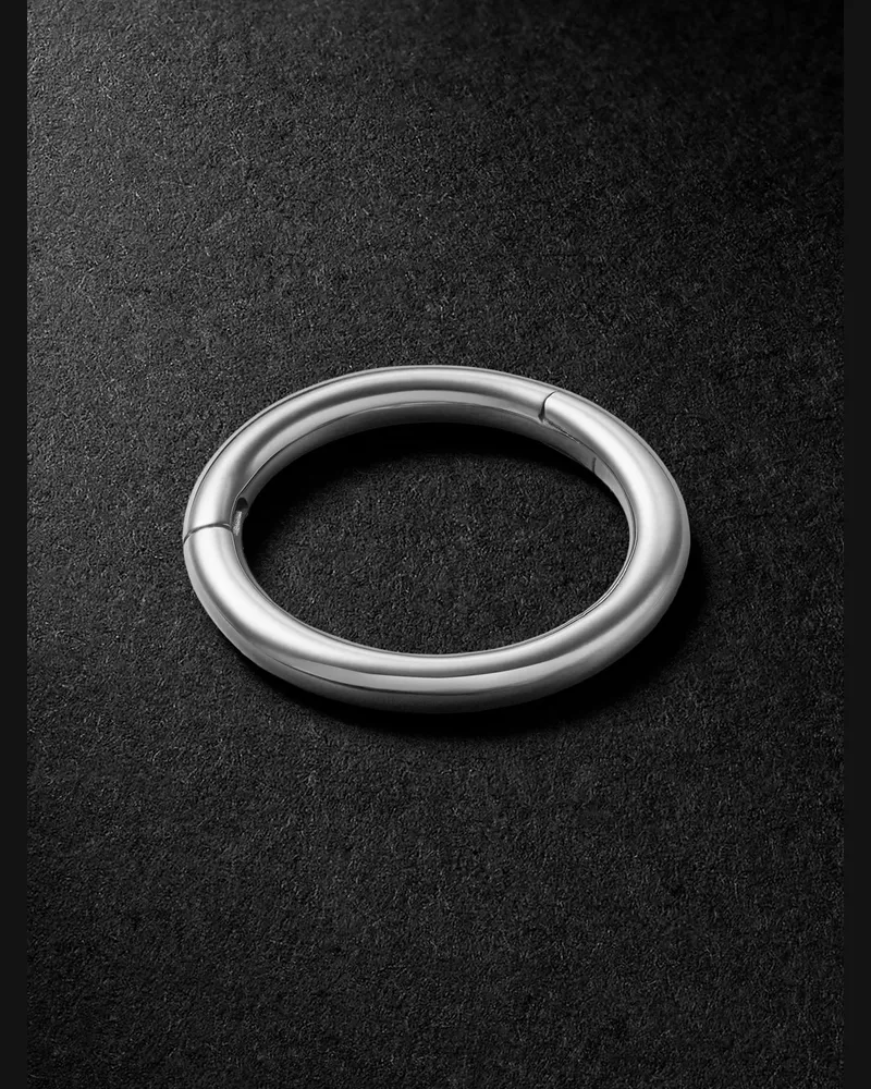 Maria Tash 8mm 14-Karat White Gold Single Hoop Earring Silver