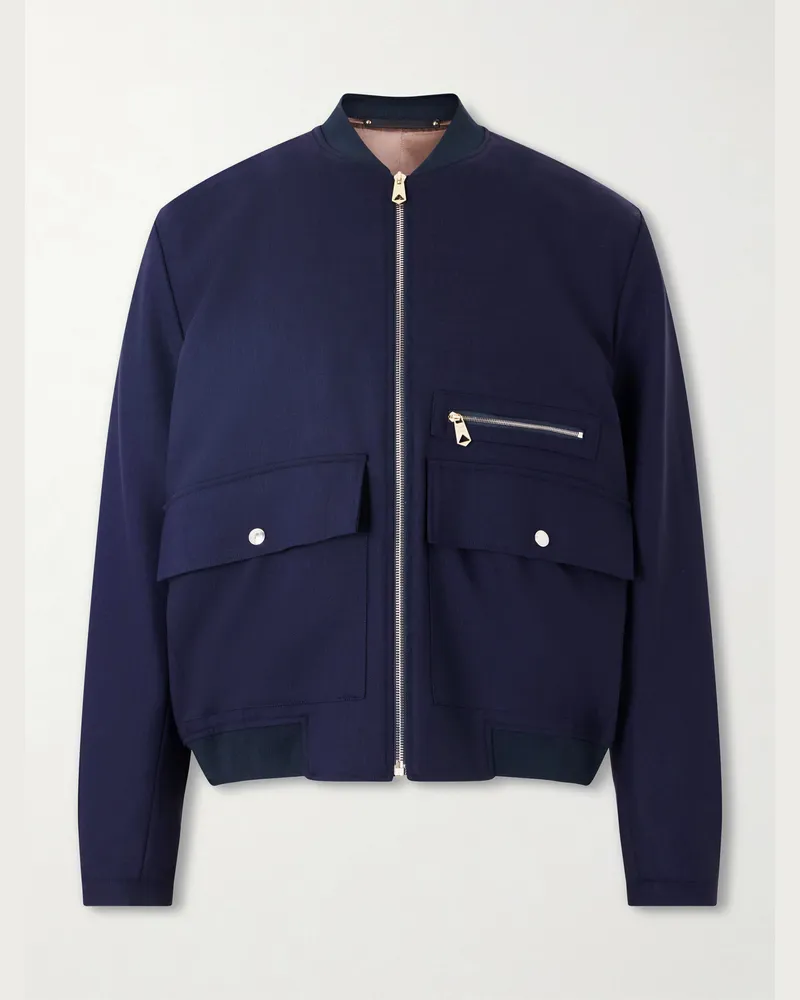 Paul Smith Wool-Twill Bomber Jacket Blue