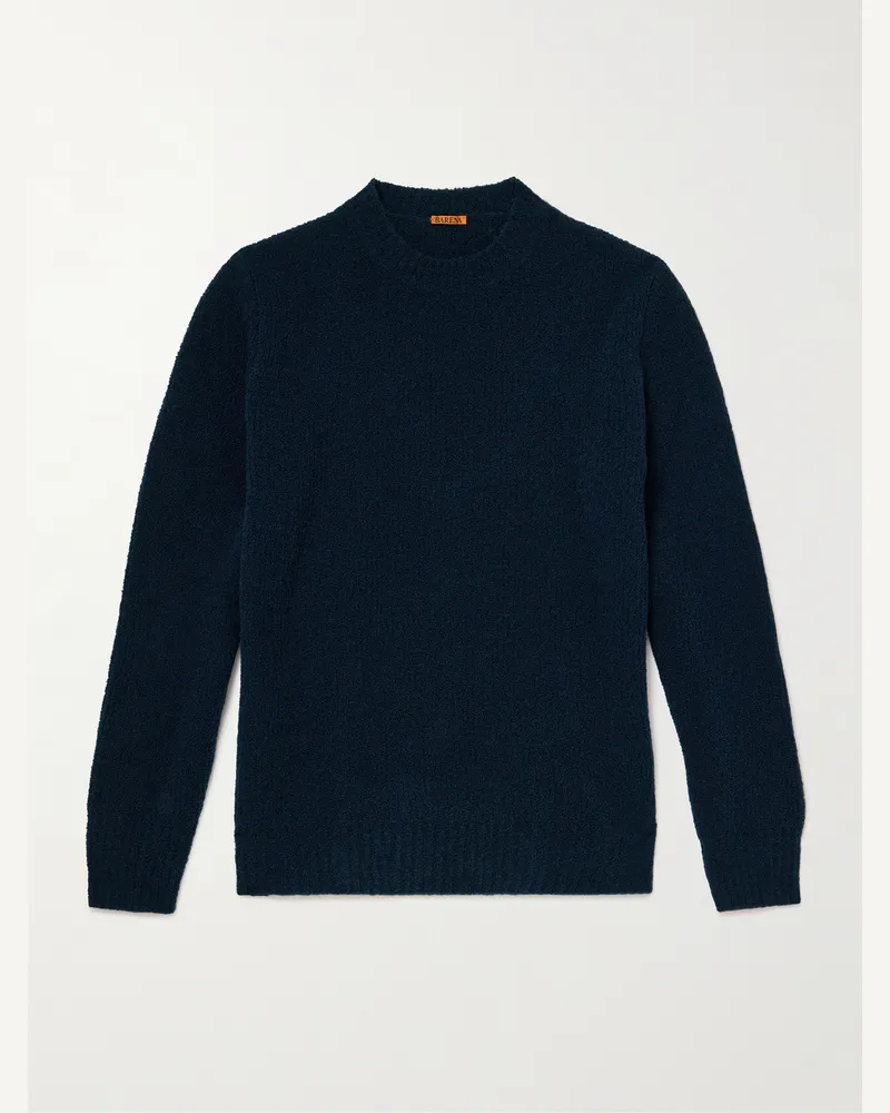 BARENA Pullover aus Chenille aus einer Wollmischung Blau