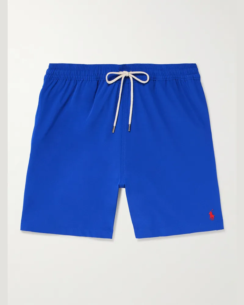 Ralph Lauren Traveler Straight-Leg Mid-Length Swim Shorts Blue
