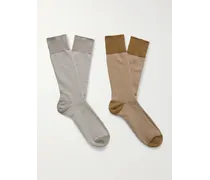 Set aus zwei Paar Socken aus Birdseye-Piqué aus einer Baumwollmischung