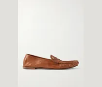 Logo-Embellished Leather Penny Loafers