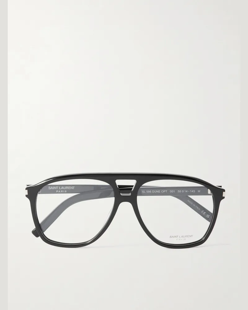 Saint Laurent Pilotenbrille aus Azetat Schwarz