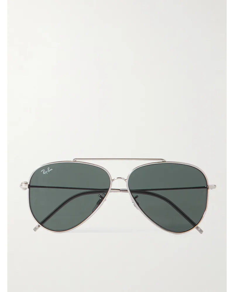 Ray Ban Silberfarbene Pilotensonnenbrille Silber