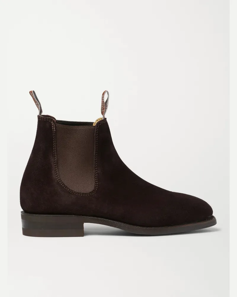 R.M.Williams Comfort Craftsman Chelsea Boots aus Veloursleder Braun