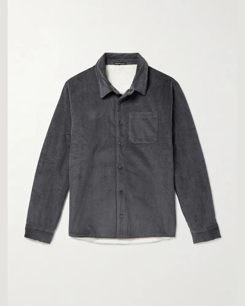 James Perse Jacke aus Cord aus einer Baumwoll-Wollmischung mit Fleecefutter Grau