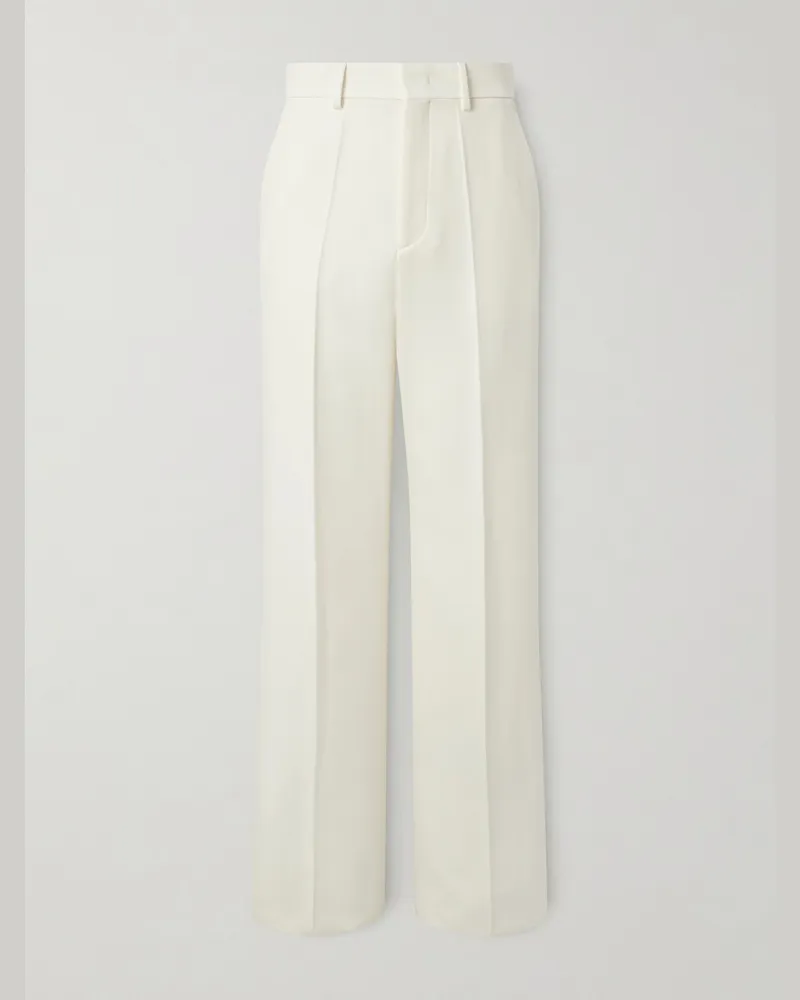 Valentino Garavani Weit geschnittene Hose aus Woll-Twill Weiß