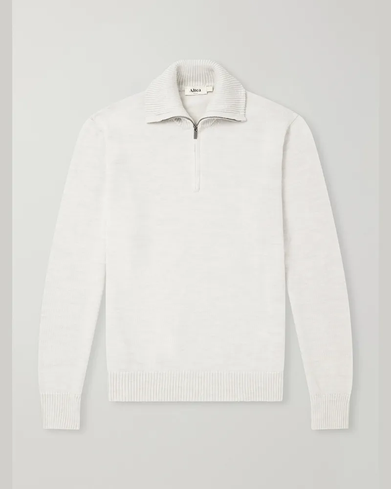 Altea Half-Zip Virgin Wool Sweater Gray