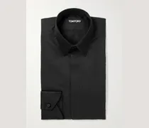 Serge Hemd aus einer Baumwoll-Seidenmischung