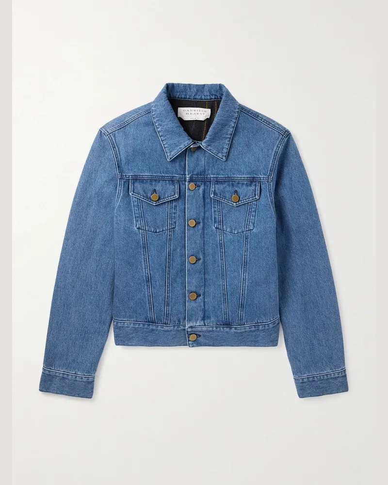 Gabriela Hearst Barry schmal geschnittene Jeansjacke Blau
