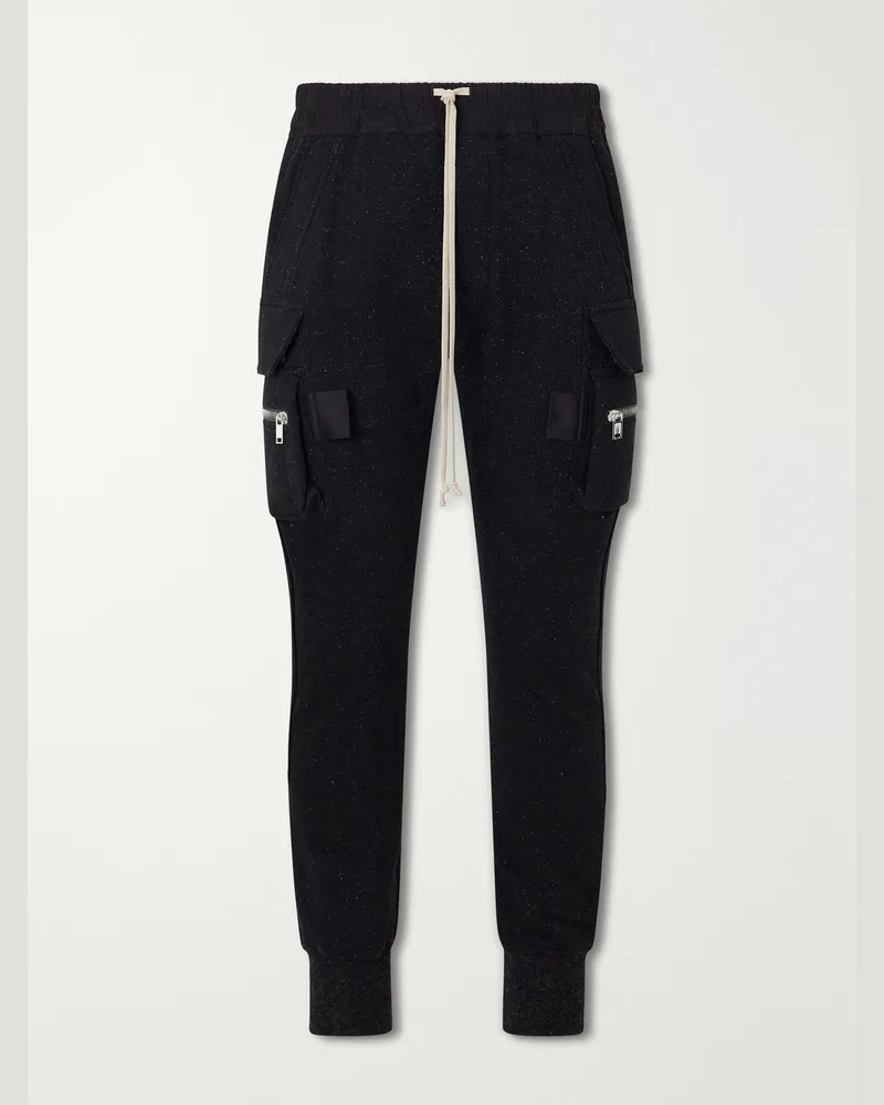 Rick Owens Mastodon Tapered Wool and Cotton-Blend Jersey Sweatpants Black