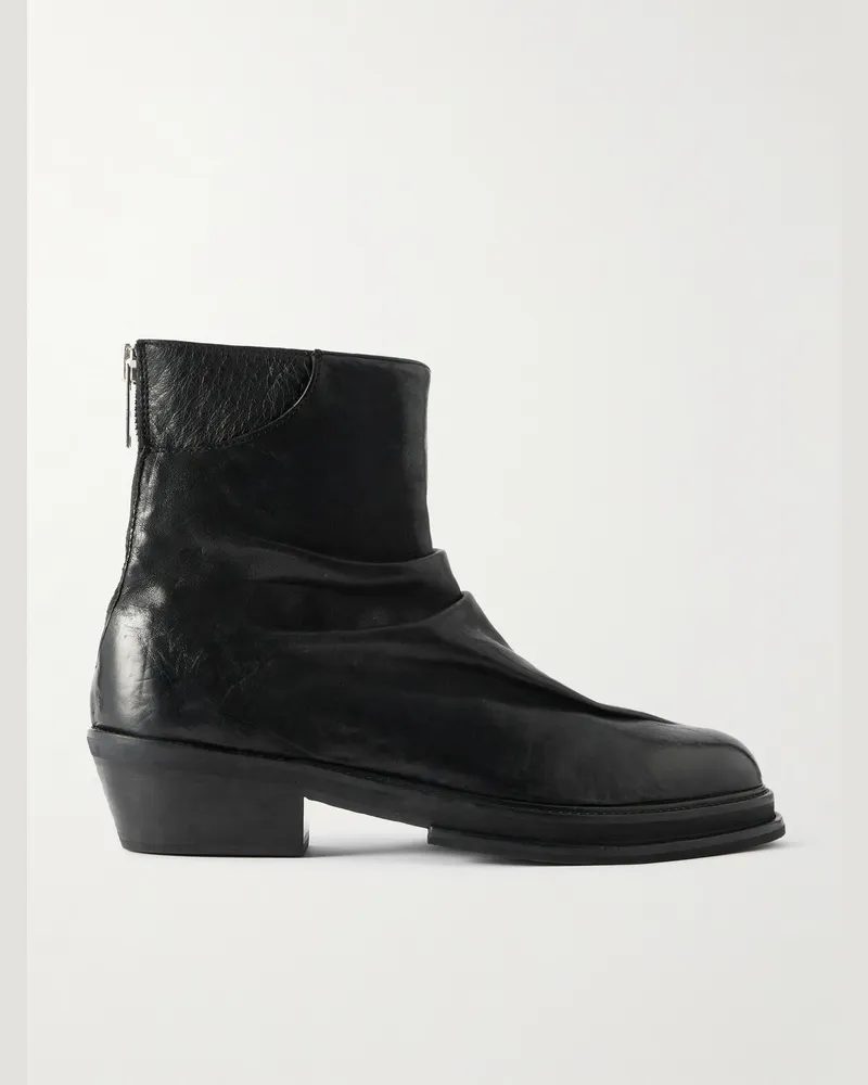 FourTwoFour on Fairfax Marathon Cowboystiefel aus gerafftem Leder Schwarz
