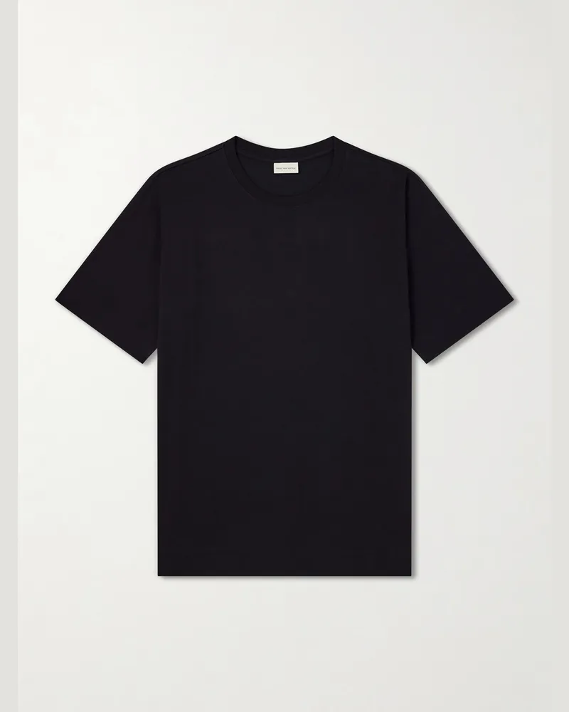 Dries van Noten Hertz Cotton-Jersey T-Shirt Black