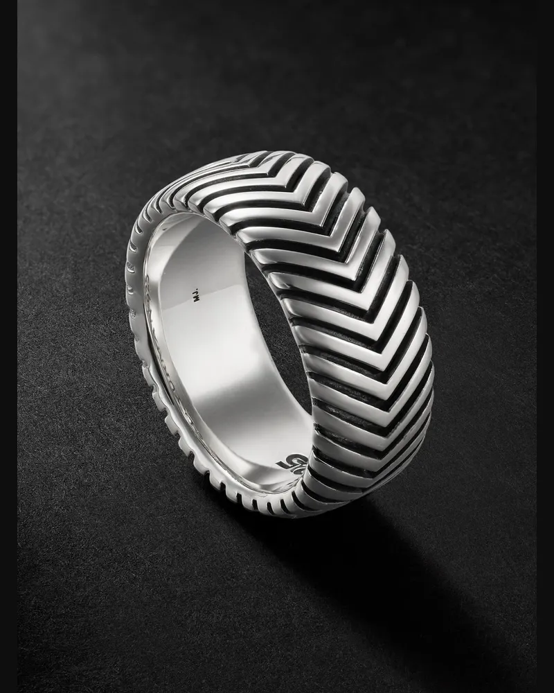 David Yurman Chevron Ring aus Sterlingsilber Silber