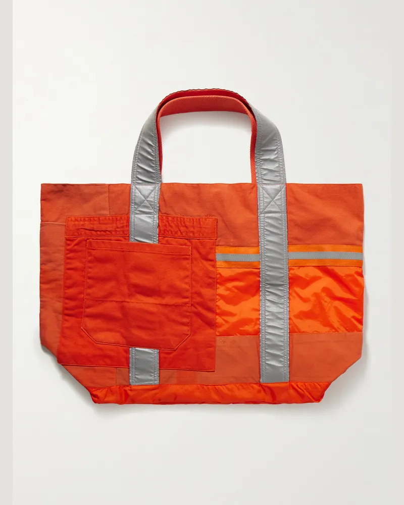 Greg Lauren Tote aus Twill, Ripstop und reflektierendem Shell Orange