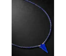Kette mit Zierperlen aus Lapis Lazuli, Details aus Gold und Diamant