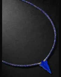 Jacquie Aiche Kette mit Zierperlen aus Lapis Lazuli, Details aus Gold und Diamant Blau