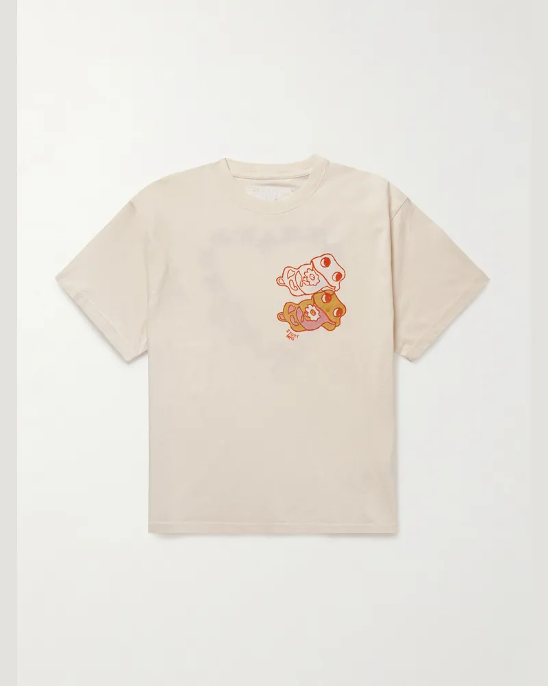 STORY mfg. Grateful T-Shirt aus Biobaumwoll-Jersey mit Print Neutral