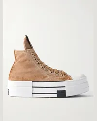 DRKSHDW by Rick Owens Converse DBL DRKSTAR High-Top-Sneakers aus Canvas in Over-Dye-Färbung mit Distressed-Details Neutral