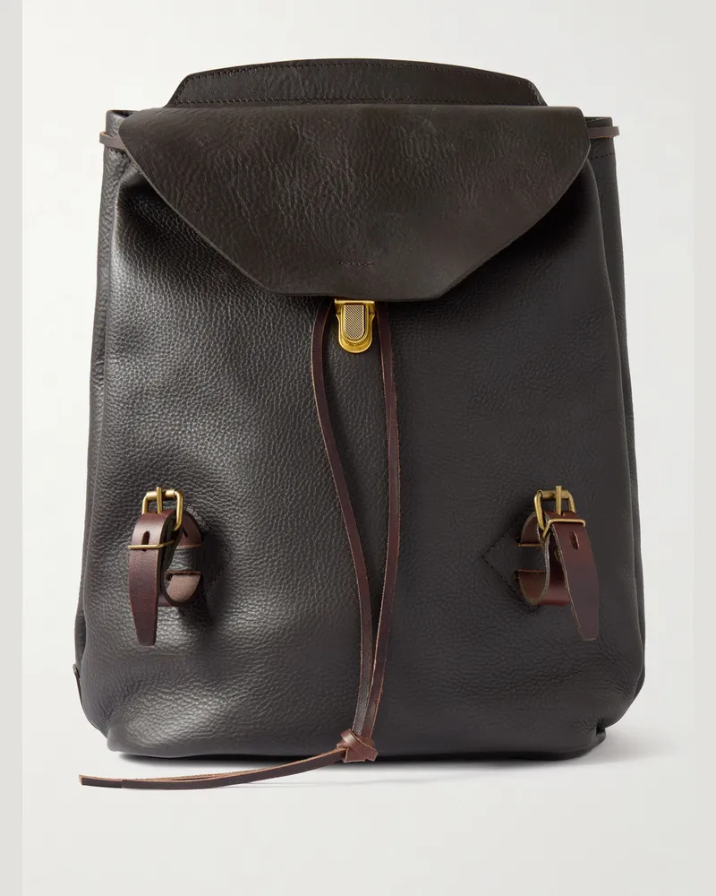 Bleu de Chauffe Zibeline Full-Grain Leather Backpack Brown