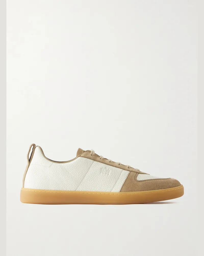 Church's Repton Textured-Leather and Deerskin Sneakers Neutrals