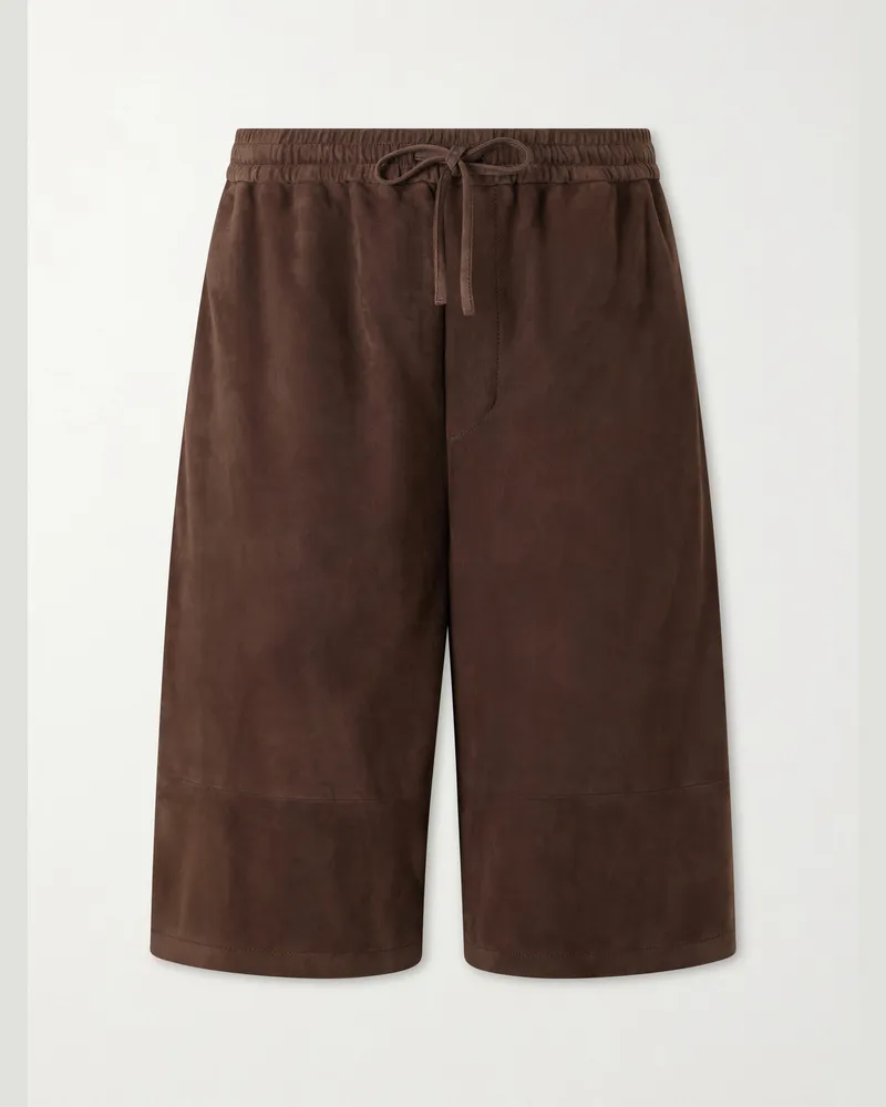 Loewe Paula Ibiza Suede Casual Shorts Brown