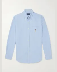 Ralph Lauren Hemd aus Baumwoll-Oxford mit Button-Down-Kragen und Logostickerei Blau