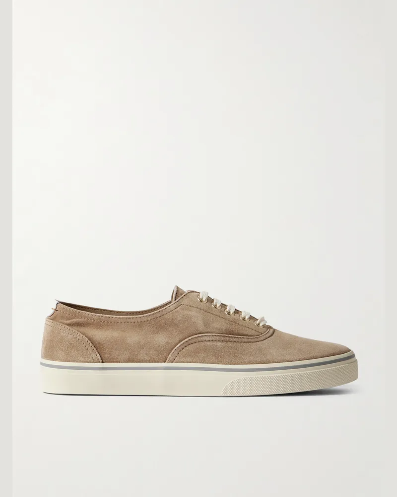 Brunello Cucinelli Sneakers aus Veloursleder Braun