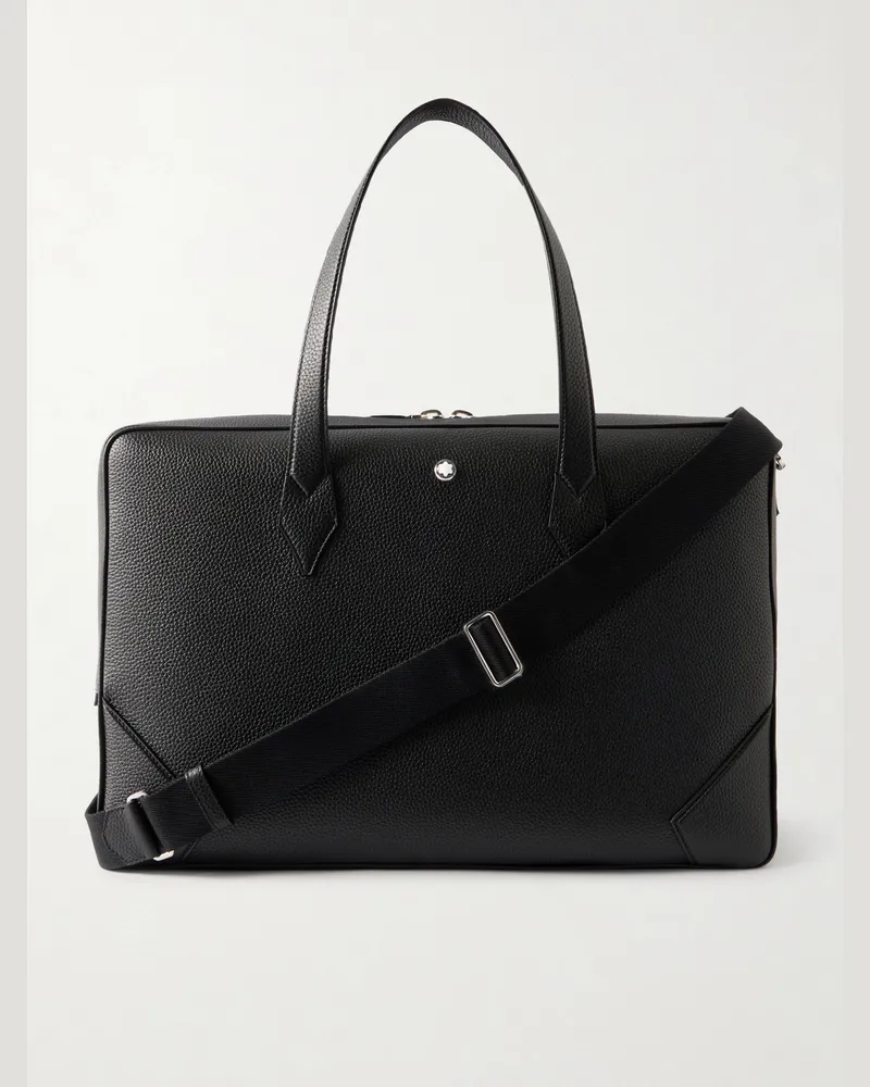 Montblanc Full-Grain Leather Weekend Bag Black