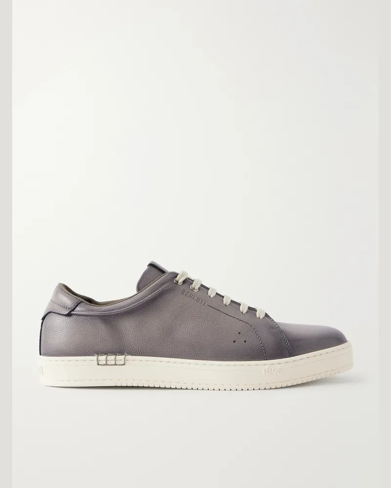 Berluti Playtime Full-Grain Venezia Leather Sneakers Gray