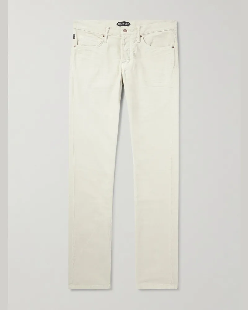 Tom Ford Schmal geschnittene Hose aus Cord aus einer Baumwollmischung Neutral