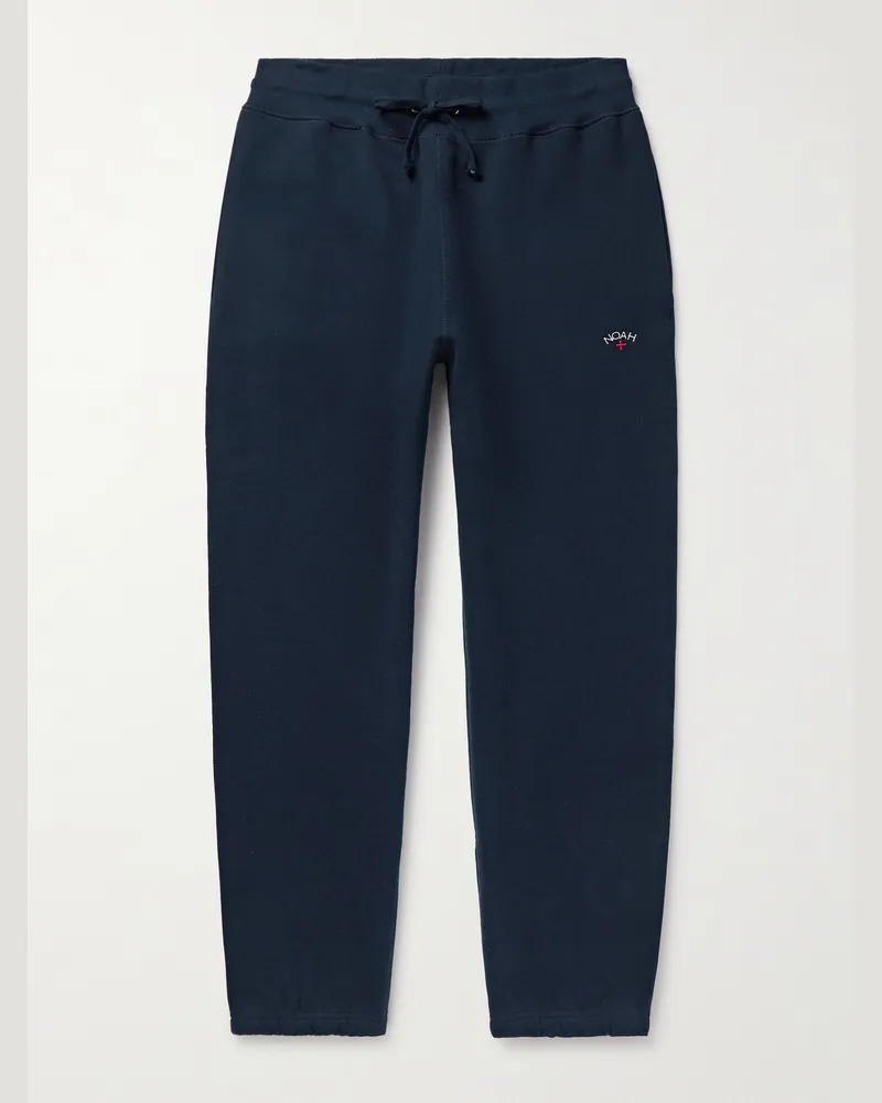 Noah NYC Core schmal zulaufende Jogginghose aus Baumwoll-Jersey mit Logostickerei Blau