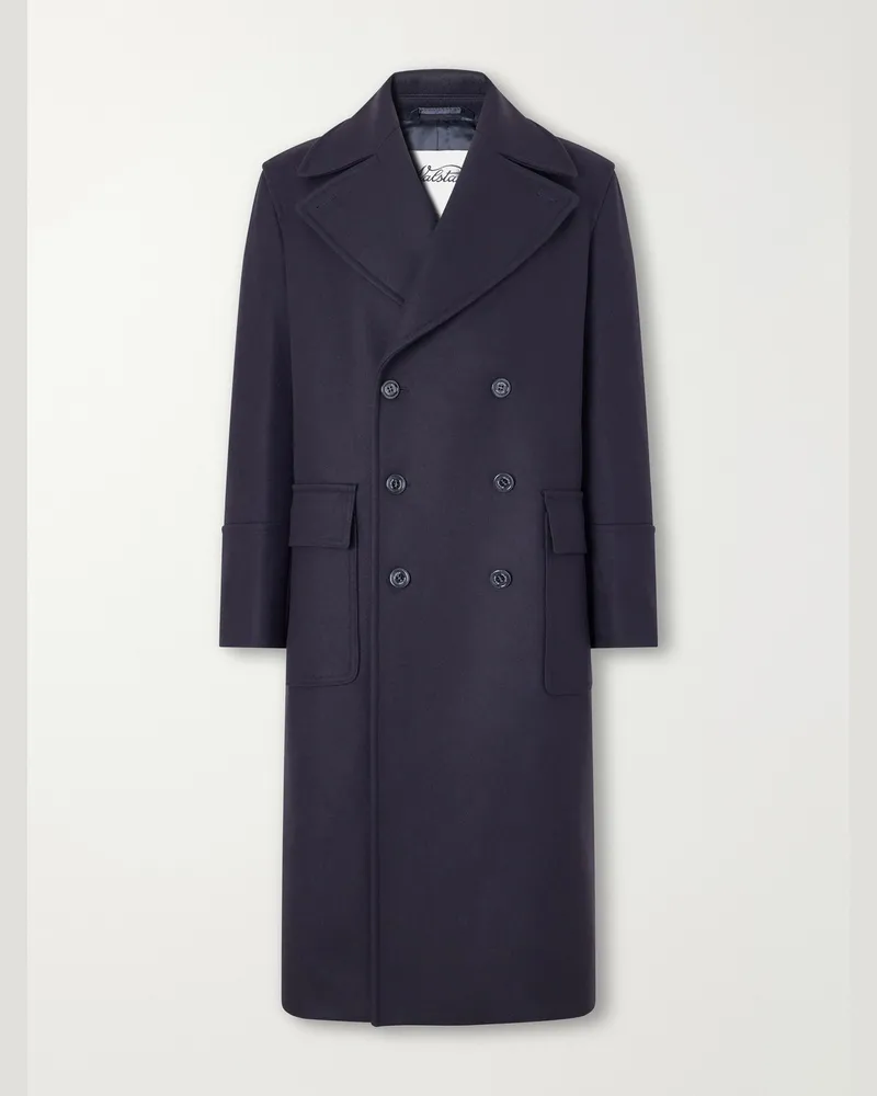 Valstar Clifford Double-Breasted Wool-Blend Felt Coat Blue