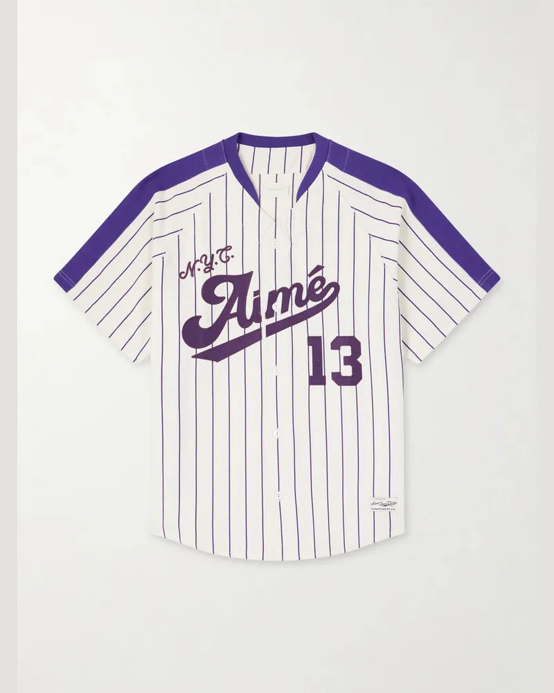 Aimé Leon Dore Printed Cotton-Jersey Shirt Purple