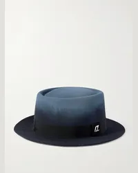 Christian Louboutin Andaloubi Fedora aus Merinowollfilz mit Ripsband Blau