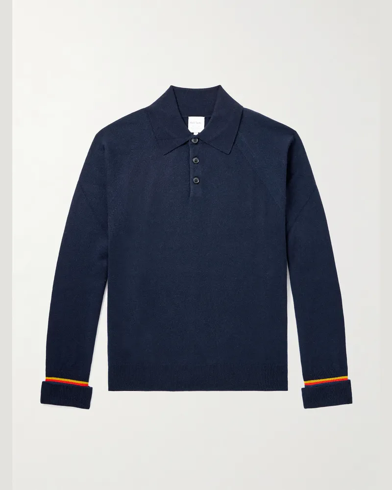 Paul Smith Hemd aus Kaschmir Blau