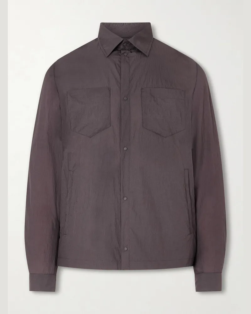 Herno Shell Twill Overshirt Brown