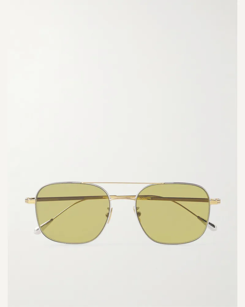 Cutler and Gross Gold- und silberfarbene Pilotensonnenbrille Gold