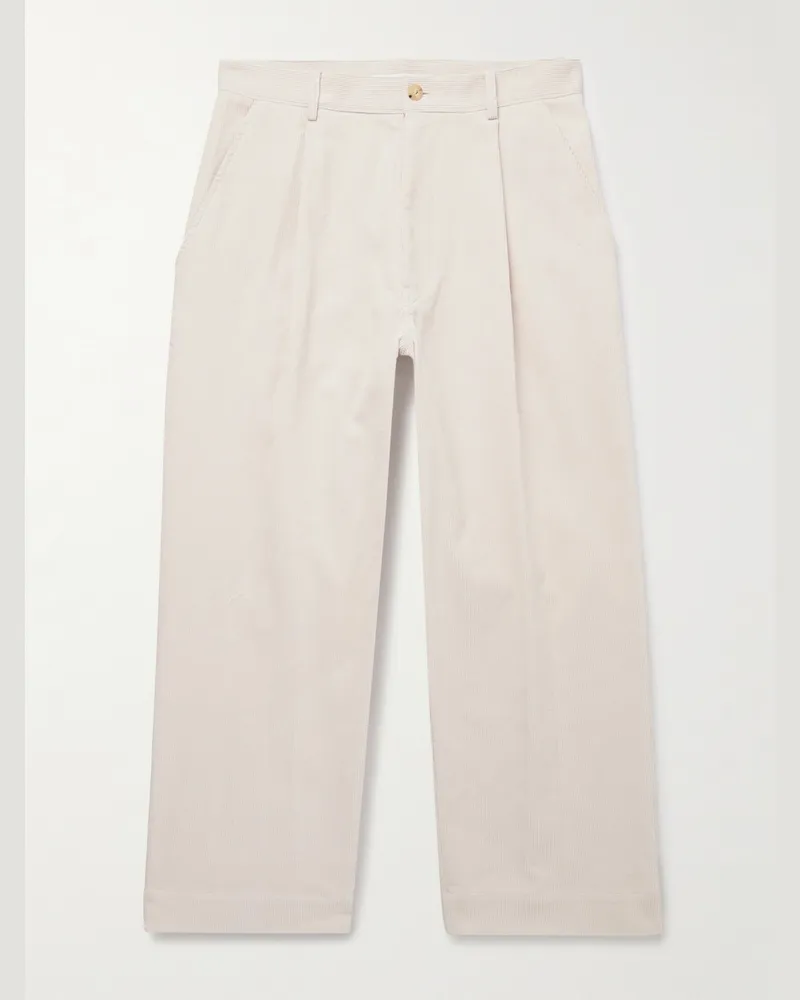 LE 17 SEPTEMBRE Gerade geschnittene Hose aus Baumwollcord mit Falten Neutral