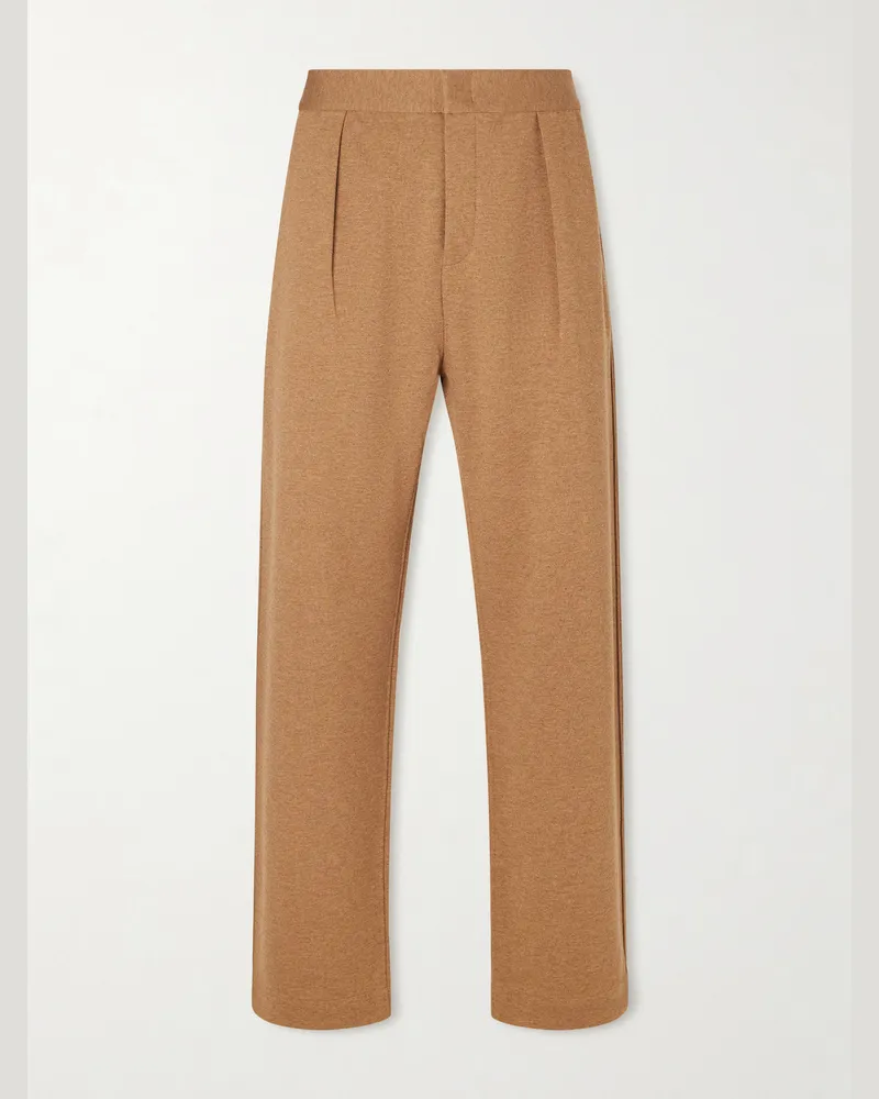 Loro Piana Weit geschnittene Hose aus einer Woll-Kaschmirmischung Braun